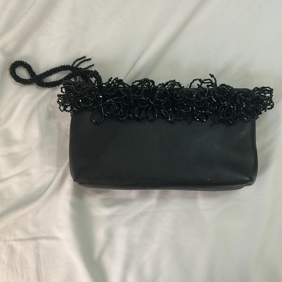 Chico's Black Fringe Clutch Wristlet - Picture 2 of 5